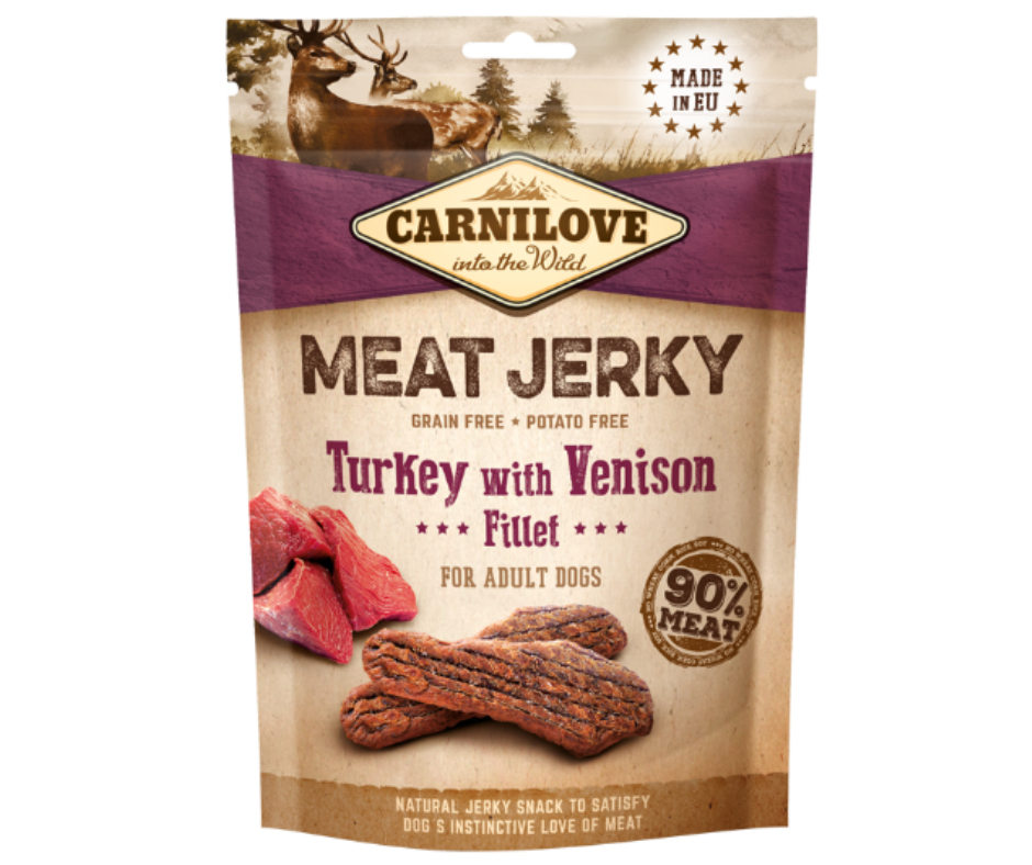 Carnilove: Meat jerky - Kalkun og viltkjøtt (kornfri)